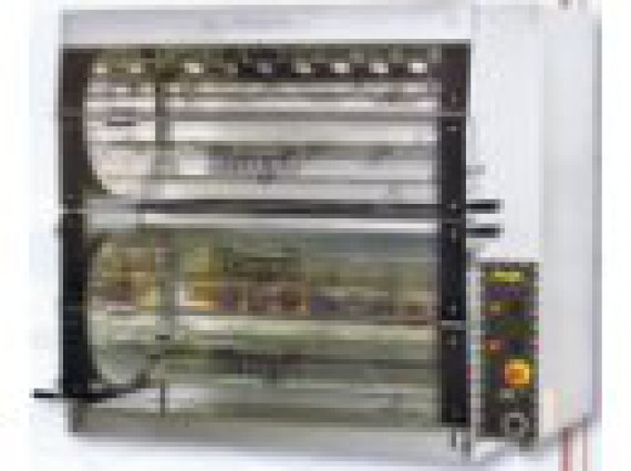 Girarrosto planetario a gas Doublegrill 84/P 6+6 aste per 84 polli.